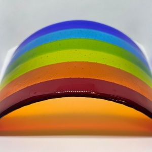 fused glass rainbow bridge  - 5x8 inches - handmade